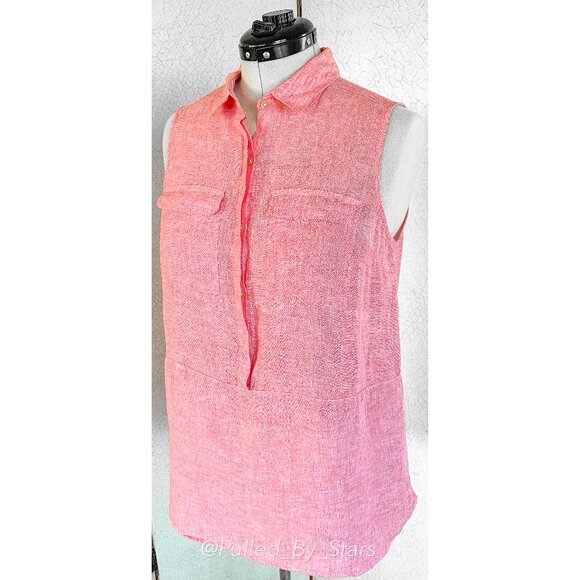 JONES & CO | JONES NEW YORK Sleeveless Red Linen Tunic Top - Size M - NWT - Picture 4 of 15